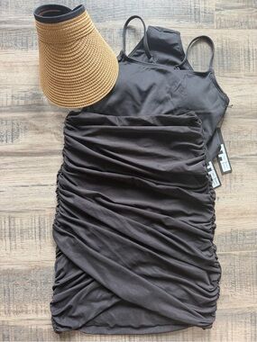 TA3 Cross Mesh Skirty Cover-up Black Small NWT